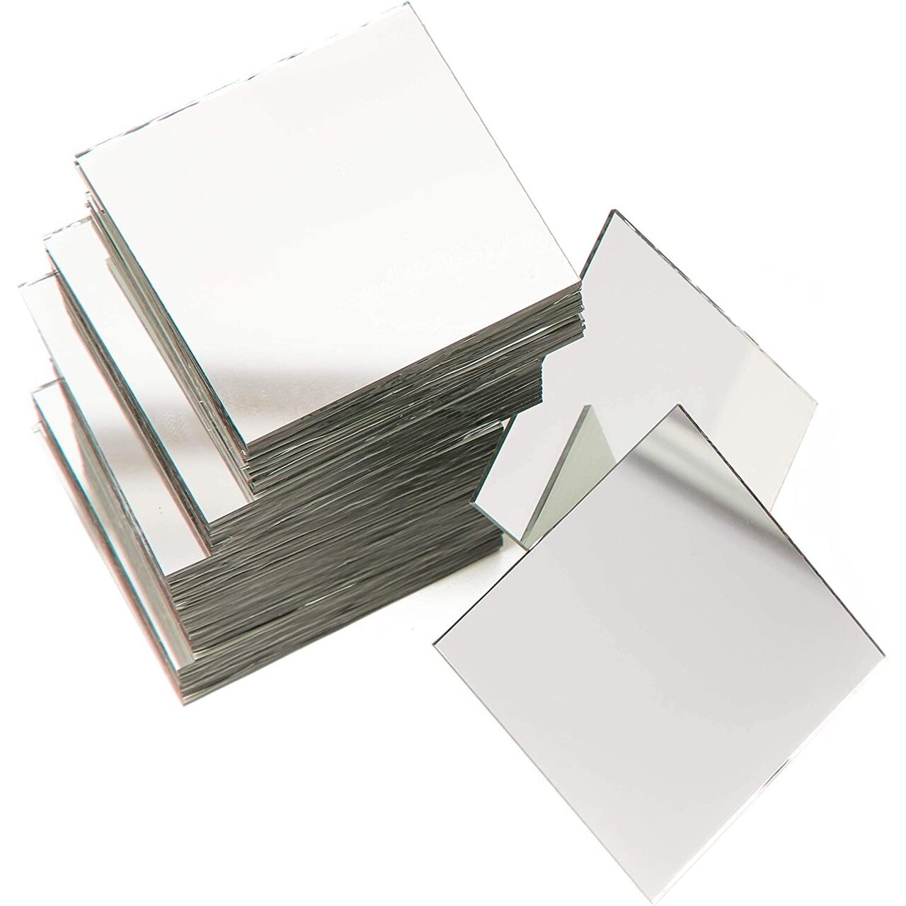 Square Mirror Tiles for DIY Crafts and Home Decorations (2-in, 60-Pack)